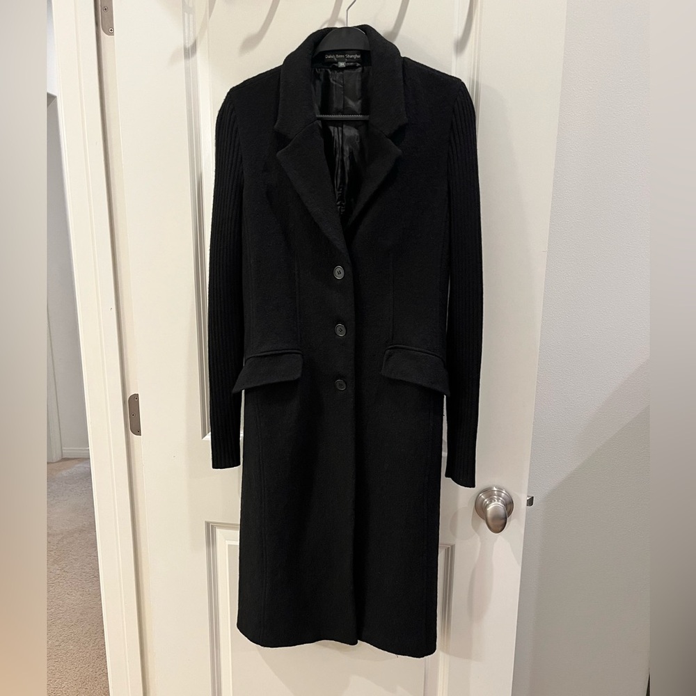 Boiled wool Black Women's Coat